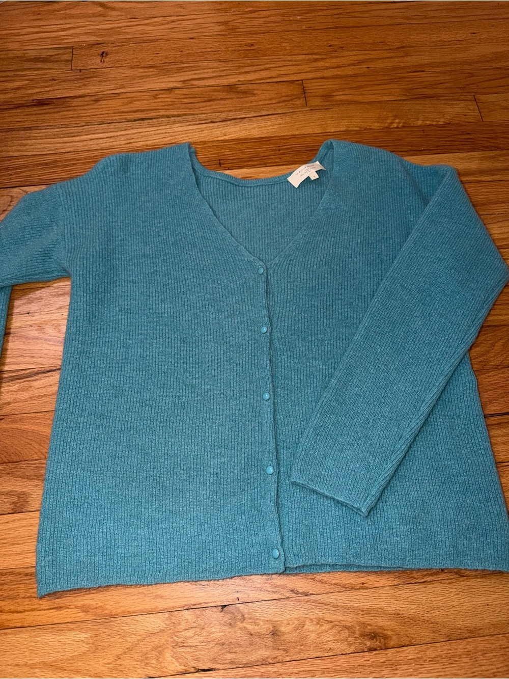 Sézane Gaspard Cardigan Turquoise Blue Mohair Alpaca Size L